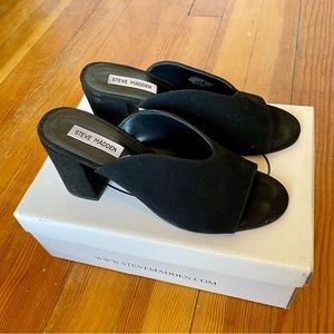 steve madden chance black suede heels 🖤